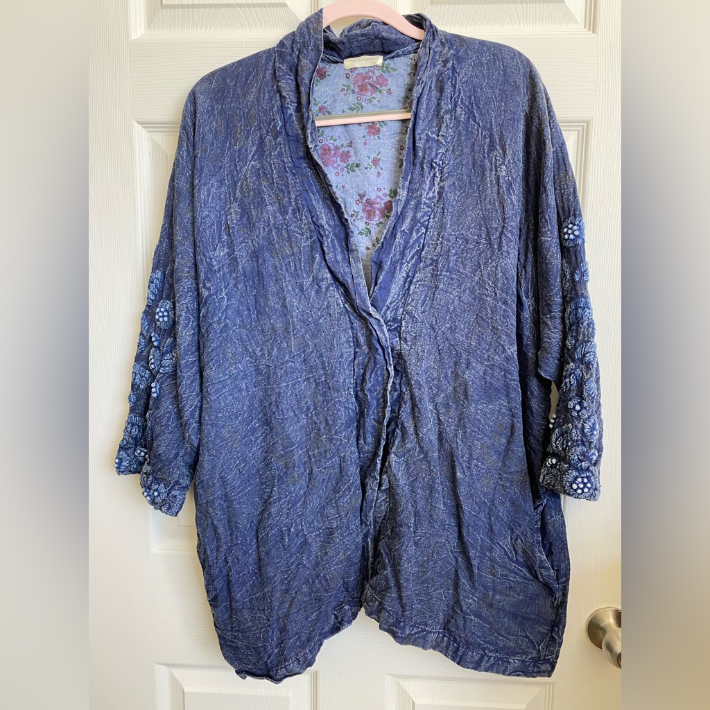 Krista Larson Embroidered Linen Charming Jacket
